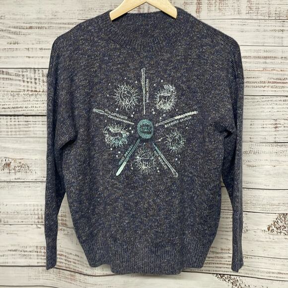 Harry Potter Patronus Knit Embroidered Sweater- Rare! Blue Medium - Picture 1 of 7